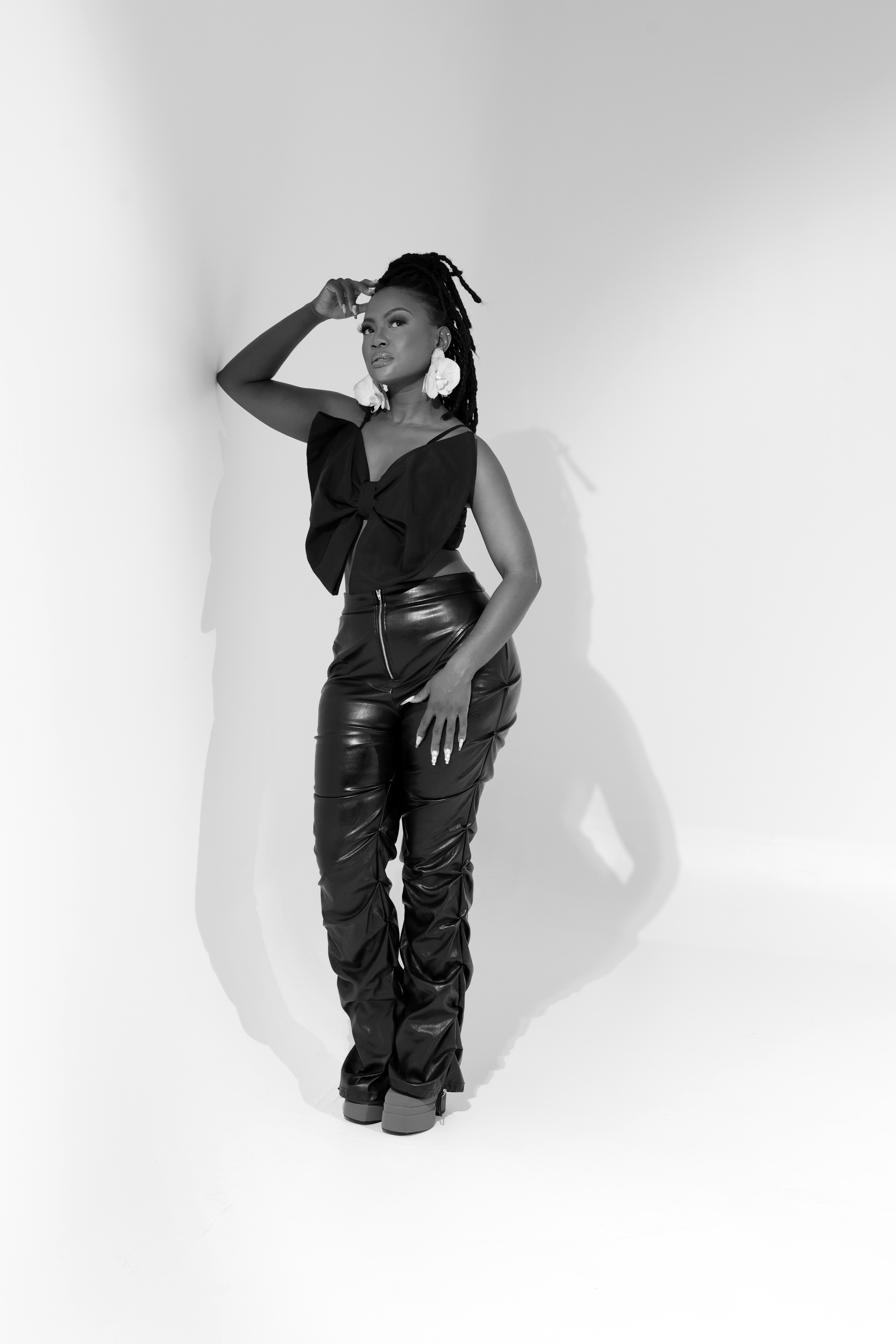 Black and white studio portrait